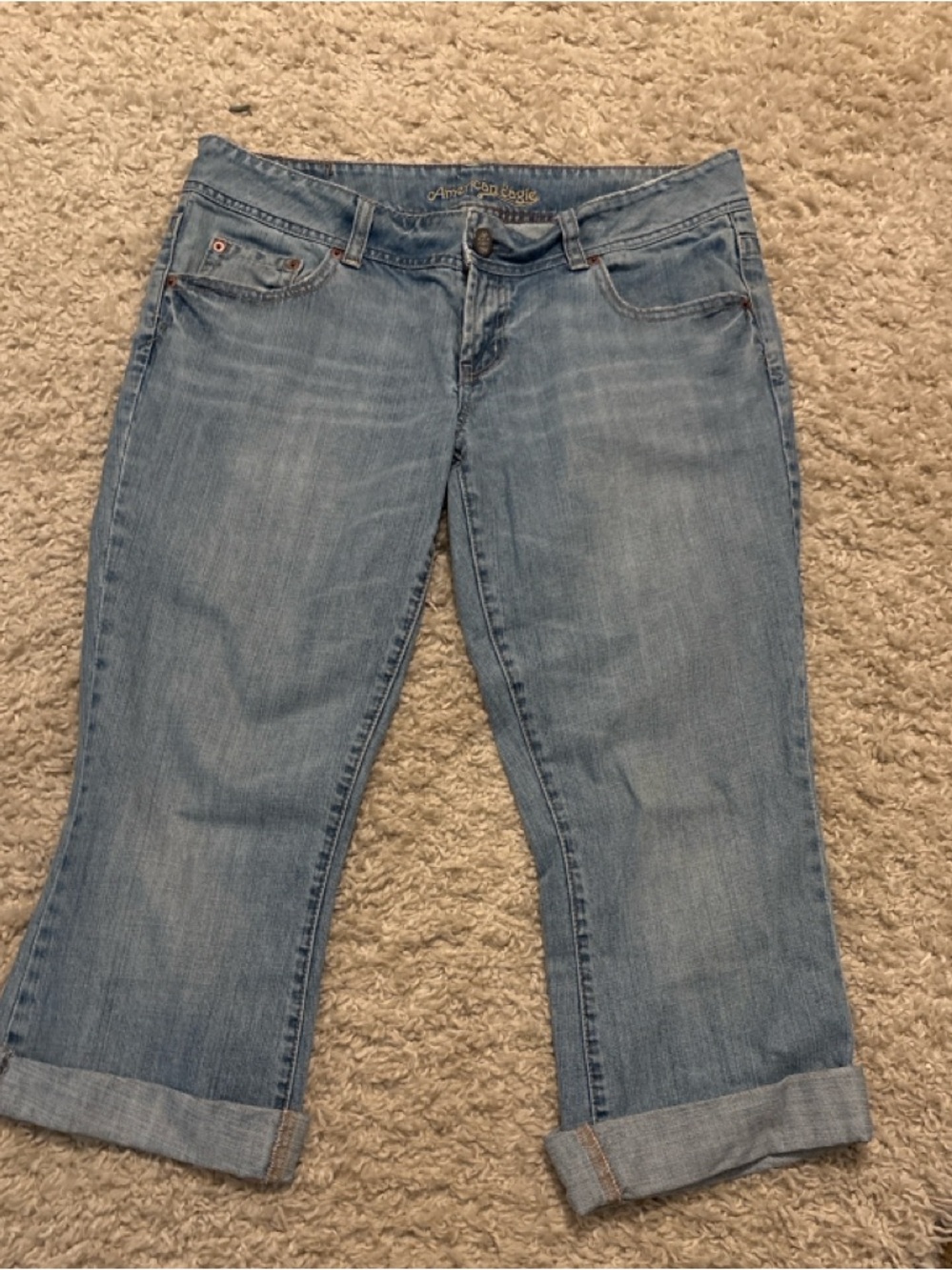 American Eagle Outfitters Light Blue Boyfriend Crop Jeans - Picture 2 of 7